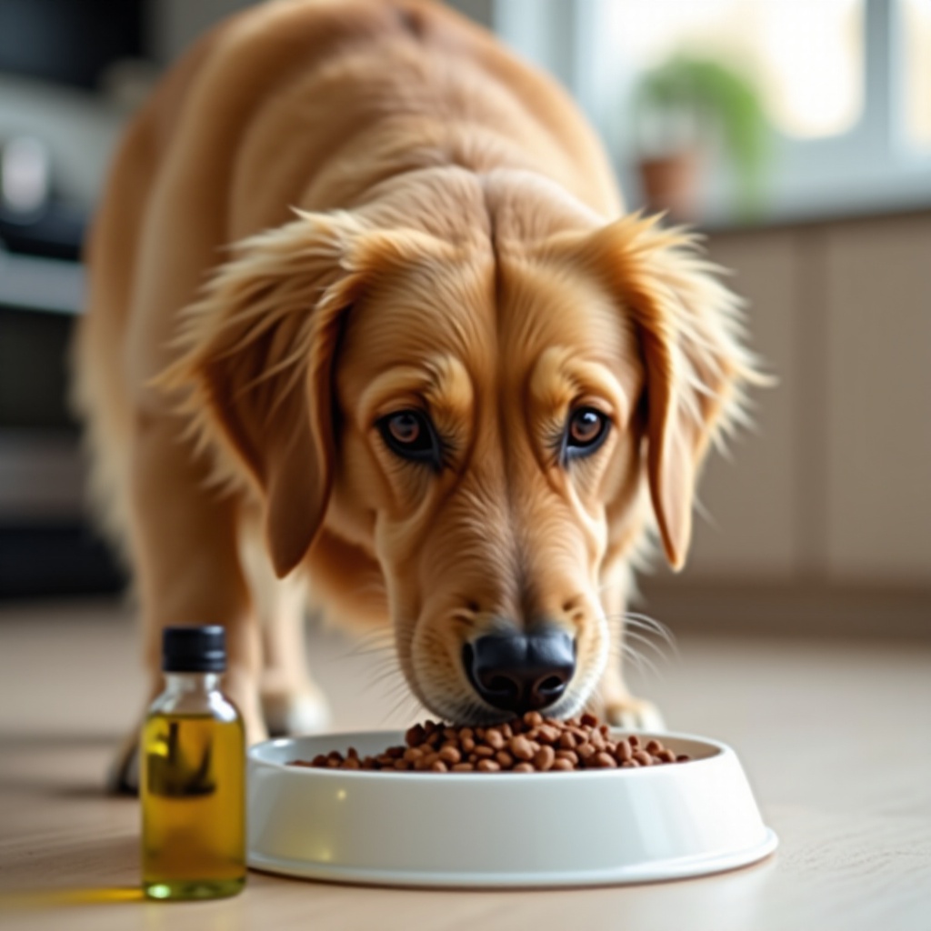 azeite de oliva na comida para cães para a pele com coceira